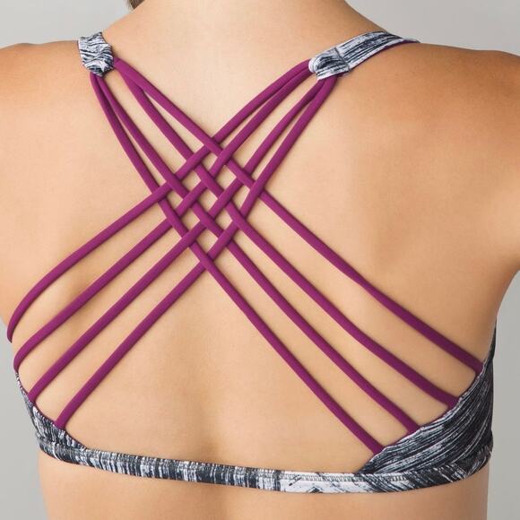 LULULEMON Free To Be Wild Sports Bra Heat Wave White Black Regal Plum 4 - Picture 9 of 9